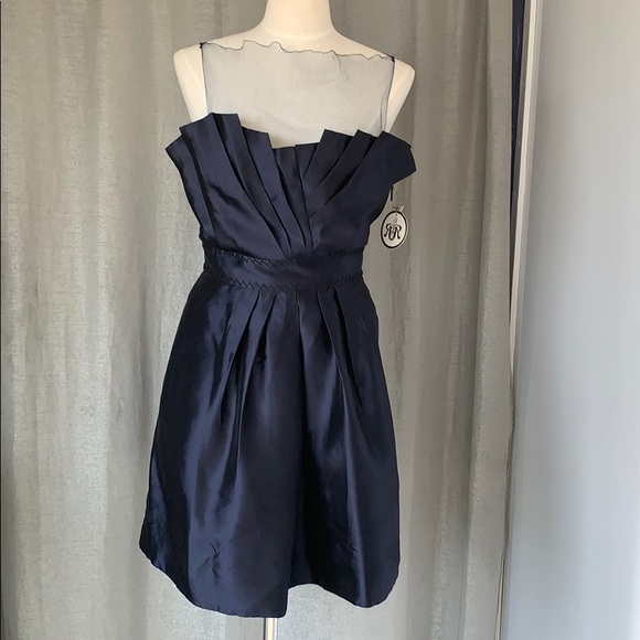 RACHEL Rachel Roy Dresses & Skirts - Rachel Roy NY Illusion Mesh/silk Navy Dress  Sz 8